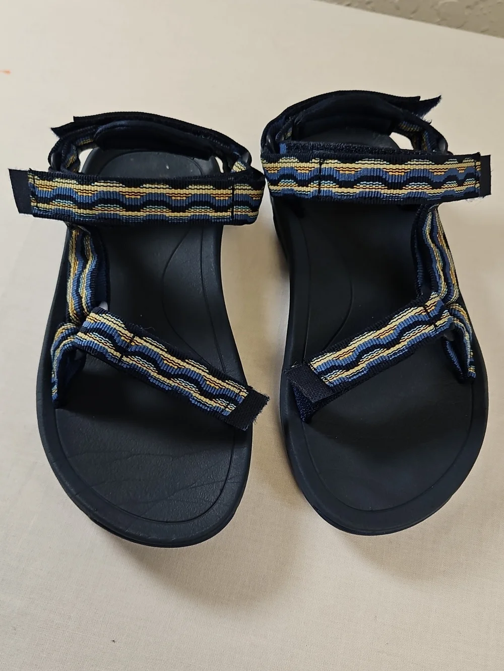 Teva Boys Blue/Yellow Striped Sport Sandals, Size 1